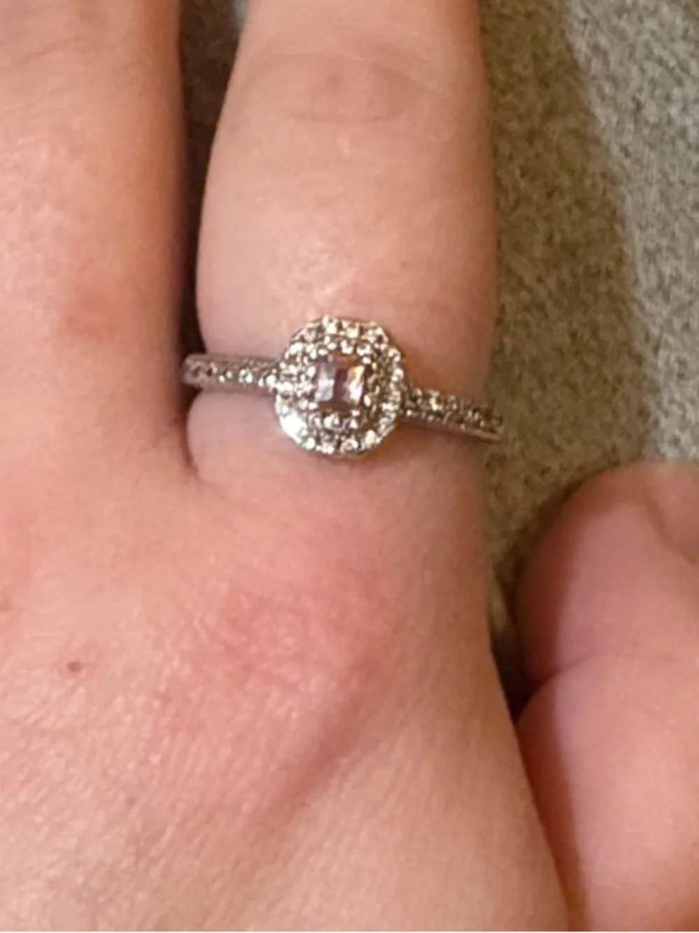 Pink Tourmaline And Diamond Ring In Sterling Silver - Picture 1 of 7